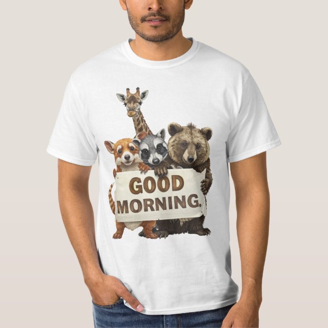 Camiseta Animais, Bom Dia, (Frente)