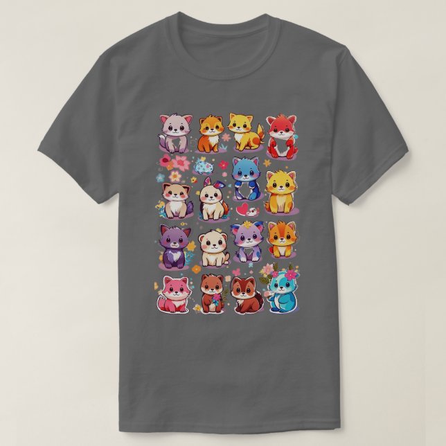 Camiseta animais bonitos (Frente do Design)