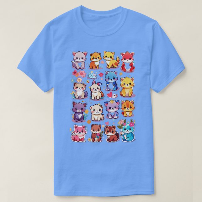 Camiseta animais bonitos (Frente do Design)