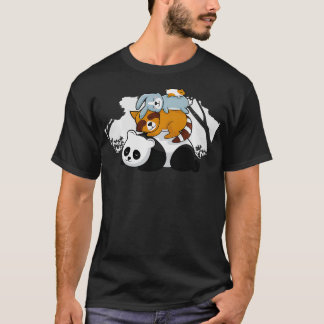 Camiseta Animais-Cachorro-Cachorro-de-Coelho-Panda Raccoon