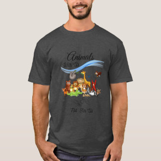 Camiseta animais conosco não para nós retro
