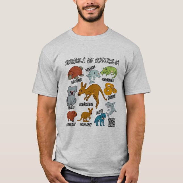 Camiseta Animais Da Austrália (Frente)