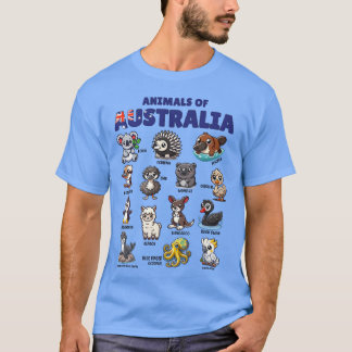Camiseta Animais da Austrália Educação Animais Australianos