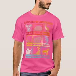 Camiseta Animais Da Austrália Koala Dugong Wombat Dingo Kan