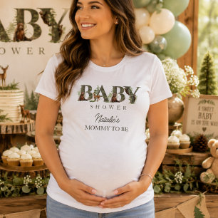 Camiseta Animais da Floresta Chá de Bebê Mamãe Floresta
