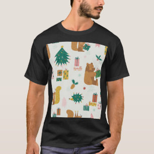 Camiseta Animais da Floresta de Natal: Vintage Vibe