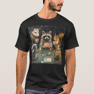 Camiseta Animais da Floresta Jogando Cartas de Pôquer