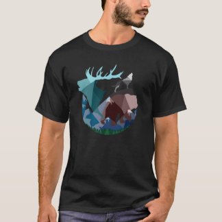 Camiseta Animais da floresta minimalistas vintage
