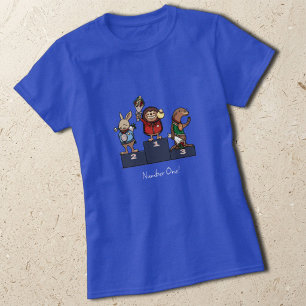 Camiseta Animais da Floresta Número Um! Arte do Pódio de Pr