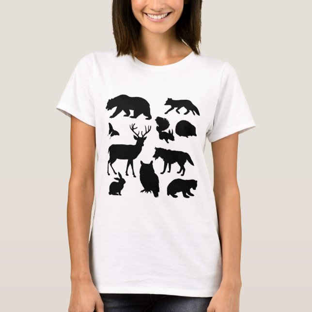 Camiseta Animais Da Floresta, Vida Selvagem (Frente)