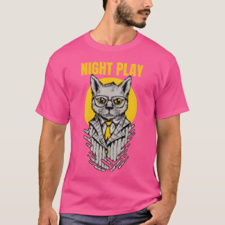Camiseta animais da máfia apresentando um gato com óculos v