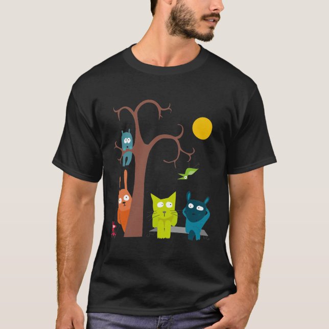 Camiseta Animais da noite (Frente)
