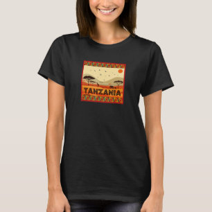 Camiseta Animais da Savana Africana Paisagem Tanzânia