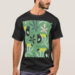 Camiseta Animais da selva, elementos tropicais, sem costura