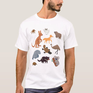 Camiseta Animais da Vida Selvagem Aussie da Austrália