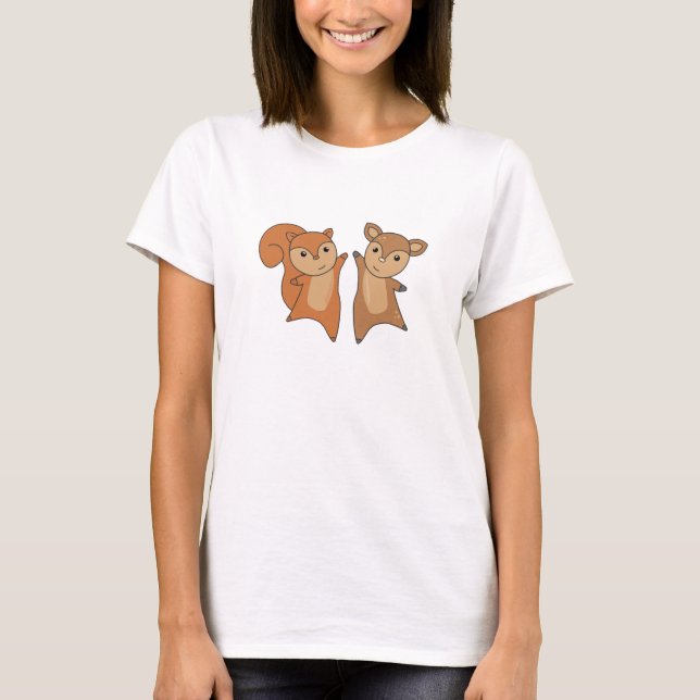 Camiseta Animais das Florestas de Deer Squirrel — Animais d (Frente)