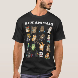 Camiseta Animais de Academia Fofo Treino Divertido Fitness