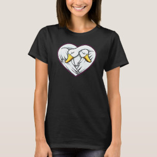 Camiseta Animais de Amor em Forma de Coração do Casal do Ci