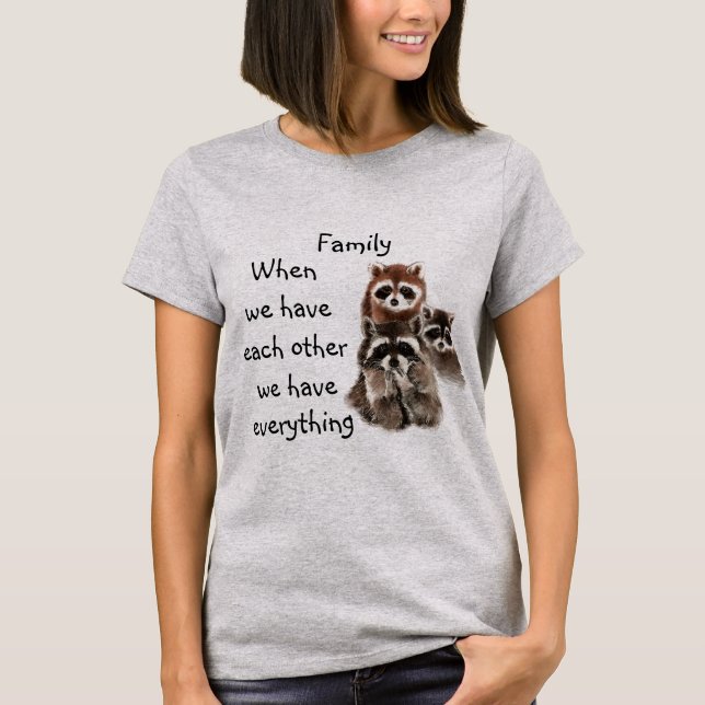Camiseta Animais de caça divertidos com citações da família (Frente)