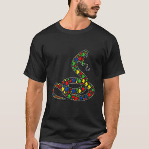 Camiseta Animais de Cobra Engraçados Peças de Puzzle Consci