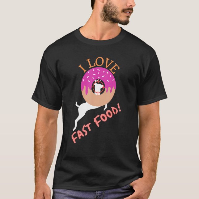 Camiseta Animais De Comida Rápida Caçados Comem Comida Mais (Frente)