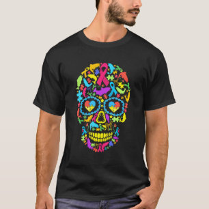 Camiseta Animais de Crânio de Peixe Conscientização do Auti