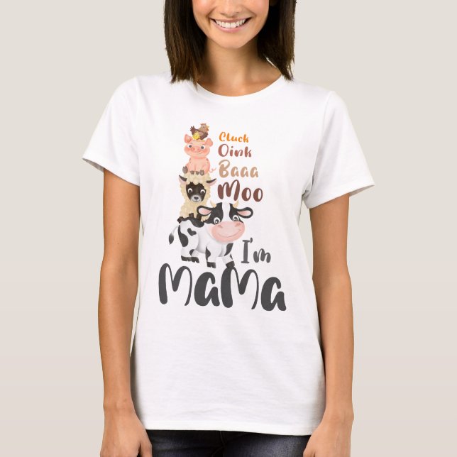 Camiseta Animais de Criação Primeira Mamãe de Aniversário (Frente)