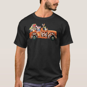 Camiseta Animais de Criação Vaca Porca Bezerra Cão Flor Em