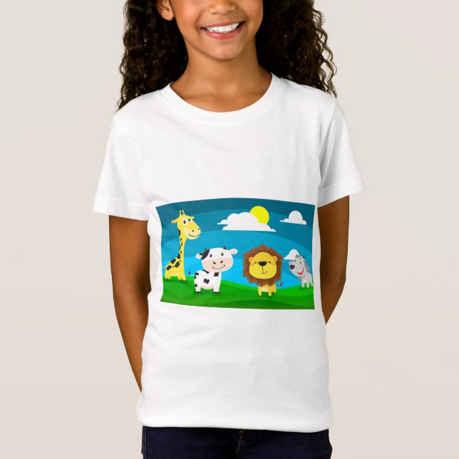 Camiseta Animais de desenho animado (Frente)