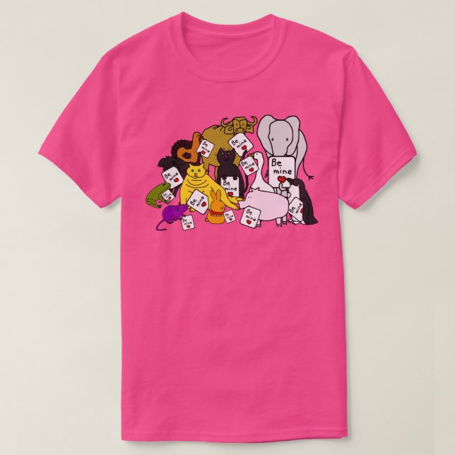 Camiseta Animais de estimação com Namorados para Dias de os (Frente do Design)