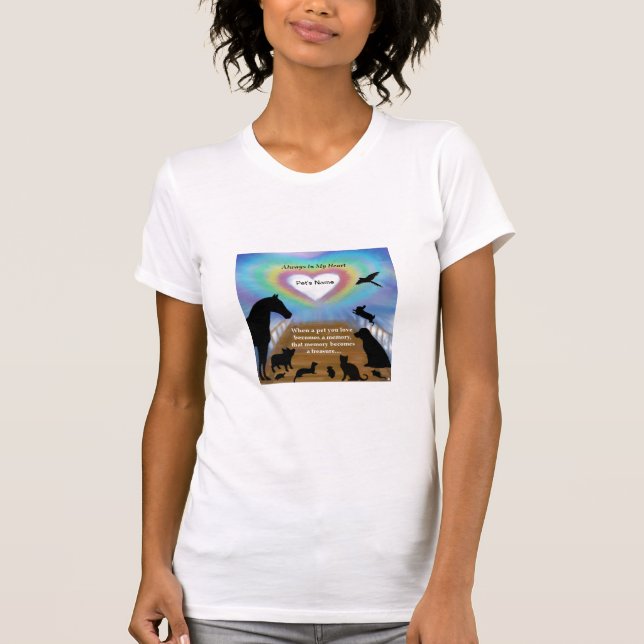 Camiseta Animais de estimação da ponte do arco-íris (Frente)