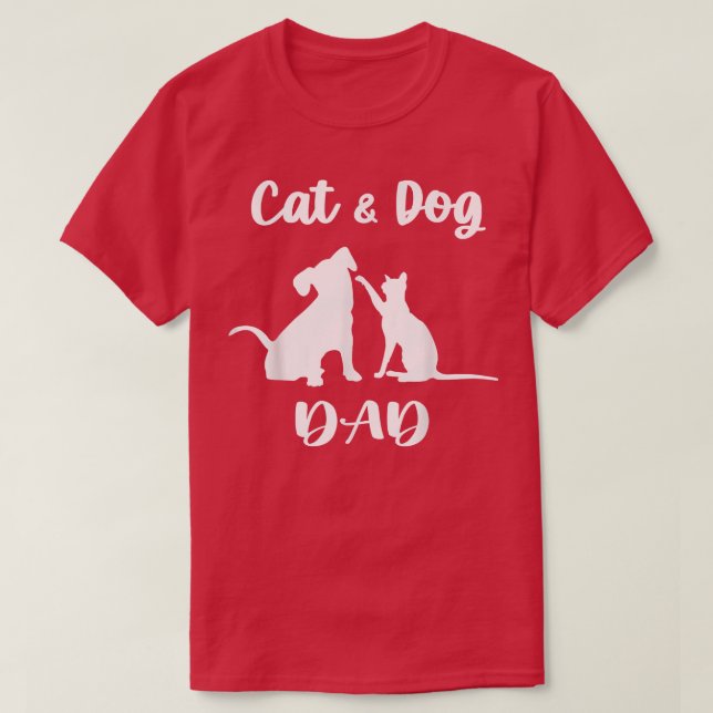 Camiseta Animais de estimação de Pai de gato e cão amamenta (Frente do Design)
