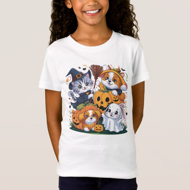Camiseta Animais de estimação do Dia das Bruxas: Designs bo (Frente)