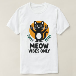 Camiseta animais de estimação engraçados de gato preto