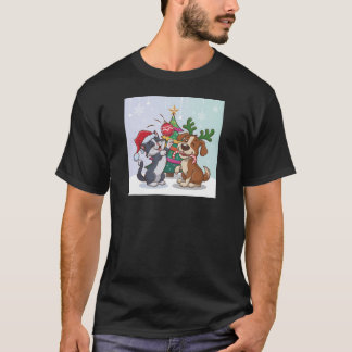 Camiseta animais de estimação, gatos e cães, celebrando o d