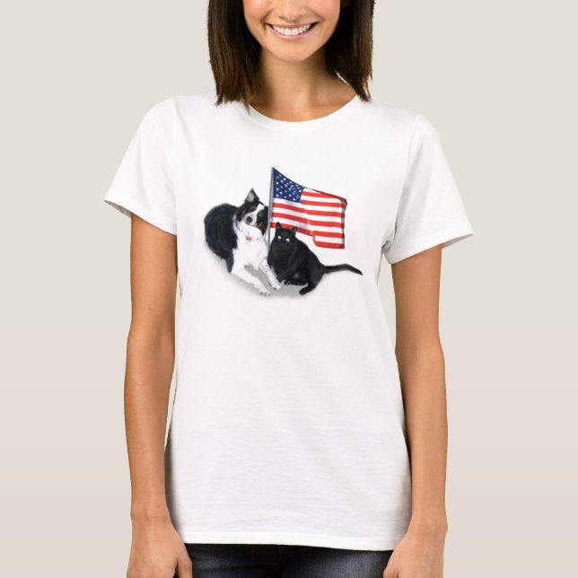 Camiseta Animais de estimação patrióticos (Frente)