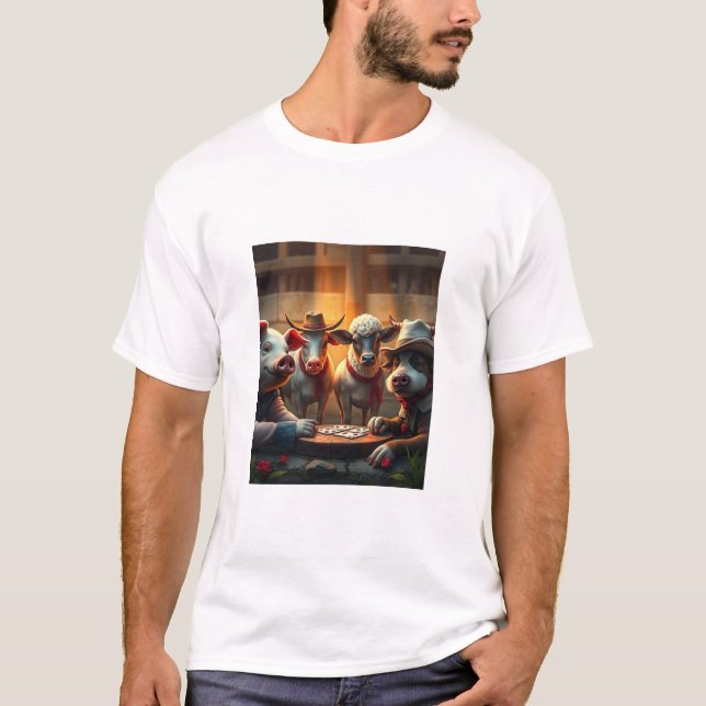CAMISETA ANIMAIS DE EXPLORAÇÃO QUE REPRODUZEM CARTÕES (Frente)