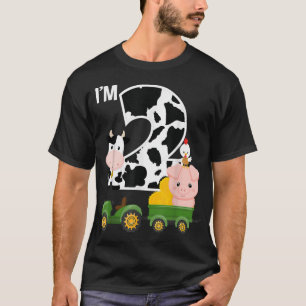 Camiseta Animais De Exploração Trator segundo aniversário C