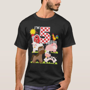 Camiseta Animais de fazenda 5 de quintal de aniversário ten