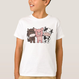 Camiseta Animais De Fazenda De Suíno De Coro De Vaca Para C