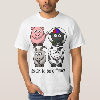 Camiseta animais de fazenda do arco-íris