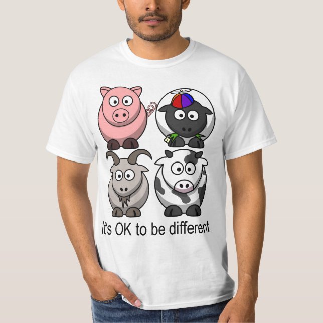 Camiseta animais de fazenda do arco-íris (Frente)