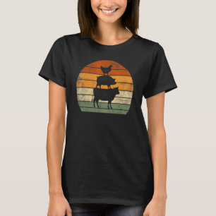 Camiseta Animais de Fazenda Mulheres Homens Vaca Porco Fran