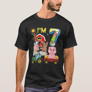 Camiseta Animais de fazenda Trator 7 de jardim de jardim An