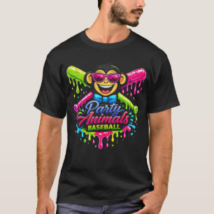 Camiseta Animais de Festa de Beisebol Engraçado