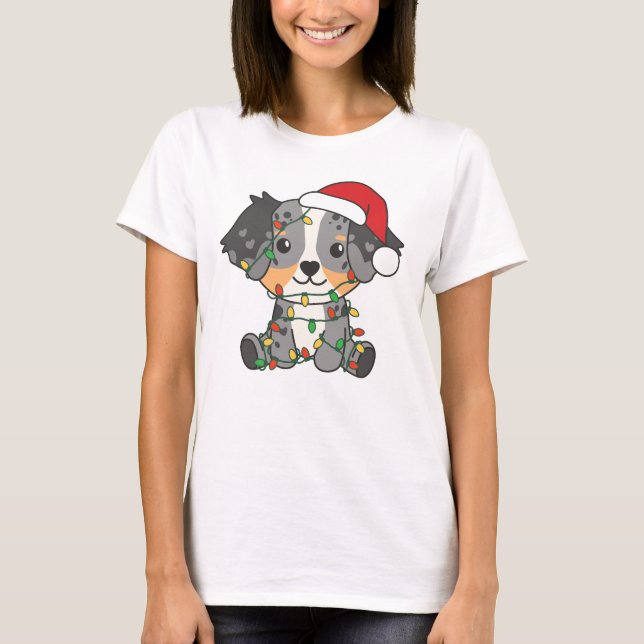 Camiseta Animais de inverno de Shepherd australianos (Frente)