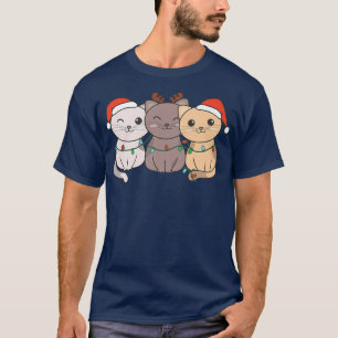Camiseta Animais de Natal Gatos Gatos GatosT-Shirt