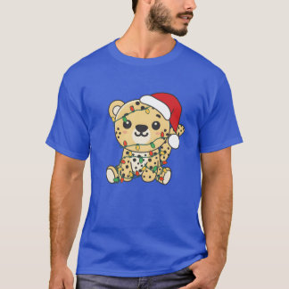 Camiseta Animais de Natal Leopardo de Inverno Amigo Leopard