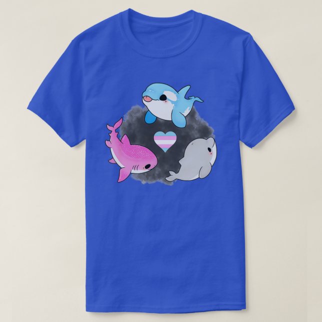 Camiseta Animais de orgulho trans (Frente do Design)