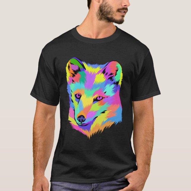 Camiseta Animais de Pop de Raposa Árctica (Frente)